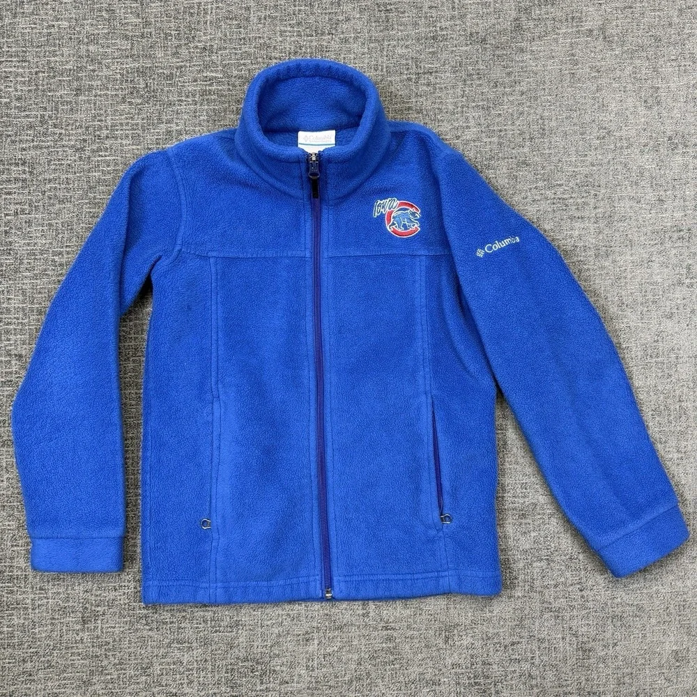 Columbia Iowa Cubs Full Zip Fleece Jacket‎ Youth Small Blue Baseball